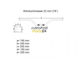 FEHLING Lenker Chopper Rohr Stahl verchromt - 22mm 7787